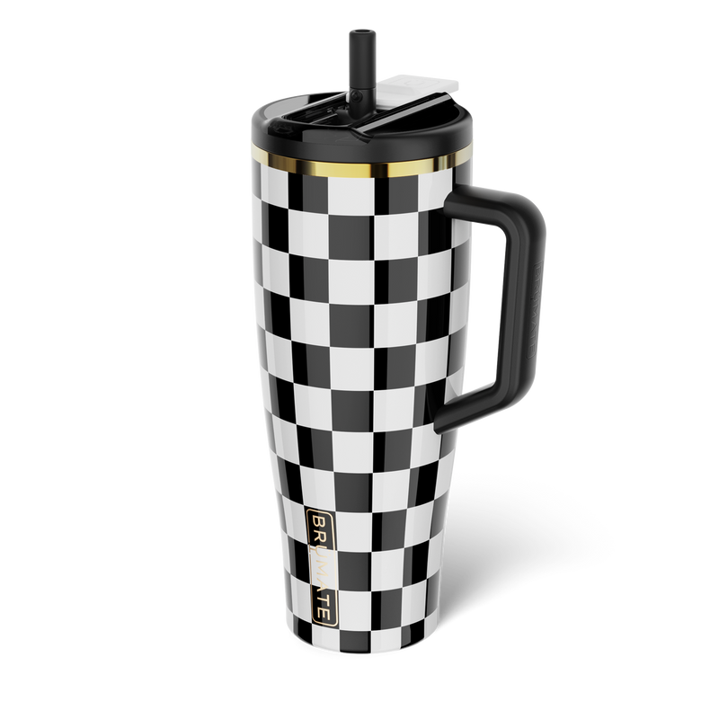 Era Flip 40oz | Black & White Checker - Grab-and-Go Bottle
