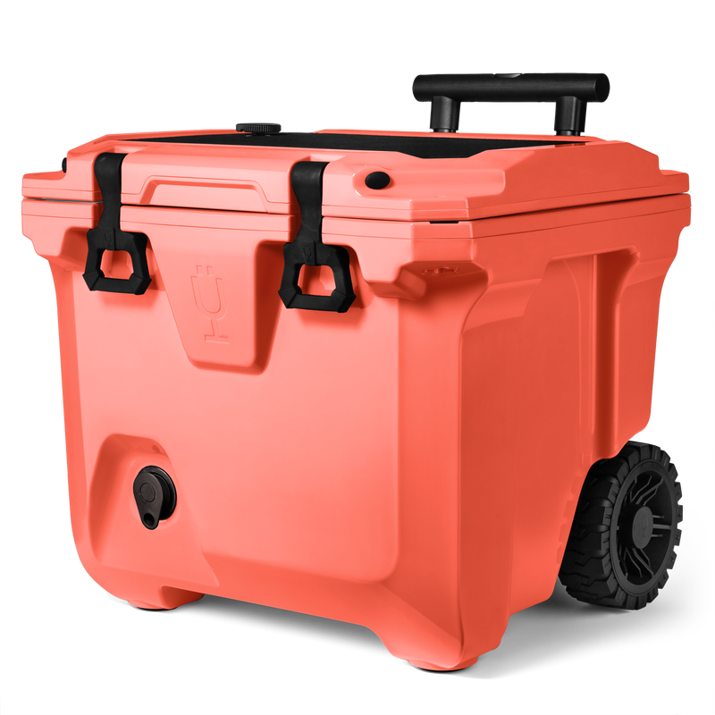 Br Tank 35-Quart Rolling Cooler | Papaya - Lightweight Escape