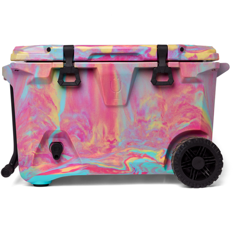 Br Tank 55-Quart Rolling Cooler | Rainbow Swirl - Seasonal Cold-Keep