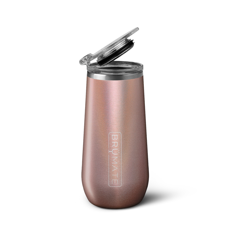 Champagne Flute | Glitter Rose Gold | 12oz - Camp Hydration