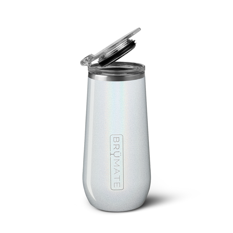 Champagne Flute | Glitter White | 12oz - Morning Drink-Companion
